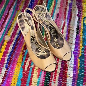 Sam Edelman Nude Heel Sling Back